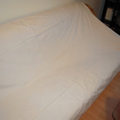 Cearceaf de pat din bumbac de culoare alba cu dim. 160x220 cm