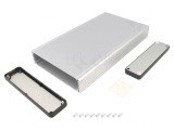 Carcasă aluminiu gri 125x220x30mm