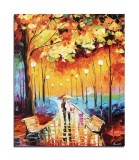 Tablou pictat manual, Eu si cu tine sub umbrela mea, 60x50cm ulei pe panza efect 3D, gata de expus pe perete