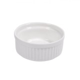 Bol Sos, Model Reliefat, Porțelan, Culoare Albă, Diametru 7cm, Capacitate 60ml