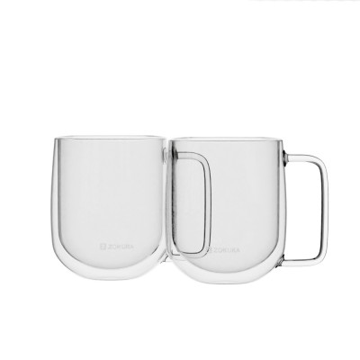 Set 2 cani sticla, cu perete dublu, 350ml - Zokura foto