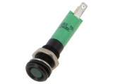 Lampă LED Verde Super Plat 24VDC &Oslash;8mm IP40 Metal CML 19011351