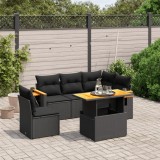 Gossi set mobilier de gradina cu perne, 6 piese, negru, poliratan