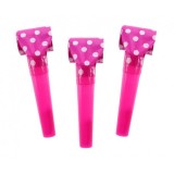 Set 10 trompete din hartie pentru petrecere culoare roz