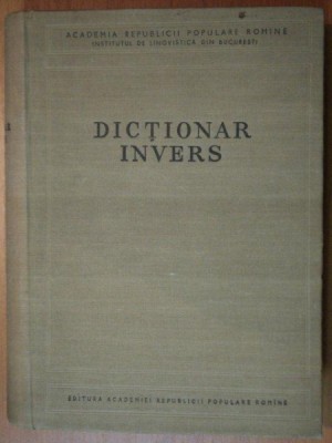DICTIONAR INVERS 1957 foto