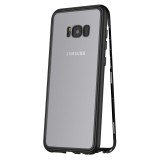Husa 360 Magnetic Samsung Galaxy S8, Protectie Completa, Metal+Sticla, Negru, Anti-Soc, Anti-Zgarieturi