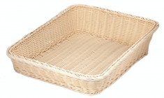 Cos polyrattan pentru servire paine, fructe, legume rezistent la apa, 36 x 45 x 12 x 6 cm culoare natural, 014068 foto