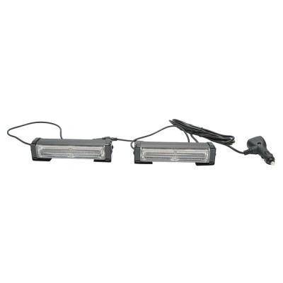 Set 2 lampi LED stroboscopice 12V, 18W, 5 culori, carcasa aluminiu 165x42x42mm foto