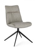 Cumpara ieftin Set 2 scaune otel gri antracit piele ecologica taupe Kepler 50x64x86 cm