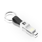 Cablu breloc pentru incarcare 3in1 Magnetic Iphone Samsung Huawei USB to 8 Pin + Micro USB + USB-C / Type-C Negru AutoProtect KeyCars, Oem