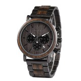 Ceas barbatesc Bobo Bird Quartz Analog Business Din lemn Maro