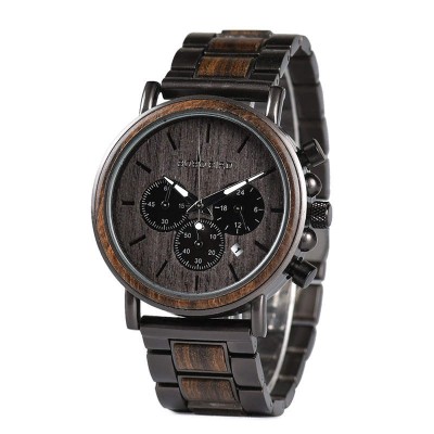 Ceas barbatesc Bobo Bird Quartz Analog Business Din lemn Maro foto