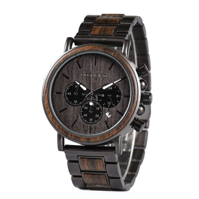 Ceas barbatesc Bobo Bird Quartz Analog Business Din lemn Maro
