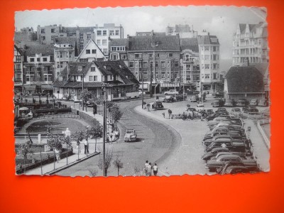 HOPCT 8514 BULEVARDUL LITORALULUI IN 1959 KNOKKE ZOUTE -BELGIA -AUTOMOBIL DE EPOCA -EUROPA-STAMPILOGRAFIE FRUMOASA-CIRCULATA foto