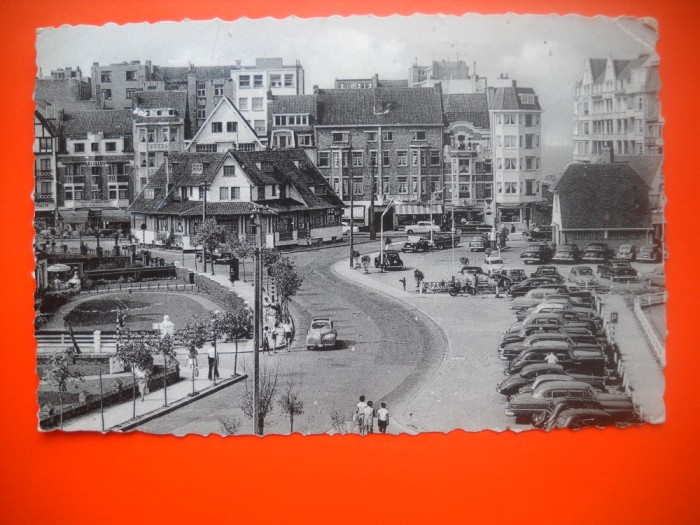 HOPCT 8514 BULEVARDUL LITORALULUI IN 1959 KNOKKE ZOUTE -BELGIA -AUTOMOBIL DE EPOCA -EUROPA-STAMPILOGRAFIE FRUMOASA-CIRCULATA