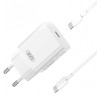 Incarcator Retea Cu Cablu USB-C XO Design L126, 20W, 3A, 1 x USB-C, Alb