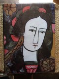 ROMANIAN FOLK PAINTING ON GLASS JULIANA DANCU SI DUMITRU DANCU, BUC. 1979
