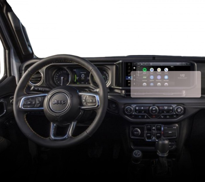 Folie Protectie Navigatie Jeep Wrangler 4xe 2023+, Duragon, protectie Display Navigatie, silicon Mat, Anti-zgarieturi, Anti-amprenta, kit instalare