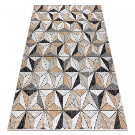 Covor SISAL COOPER Mozaic, Triunghiurile 22222 ecru / negru, 160x220 cm