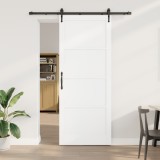 Ușa glisantă vidaXL cu set de accesorii alb 93x232 cm Lemn Masiv Pin