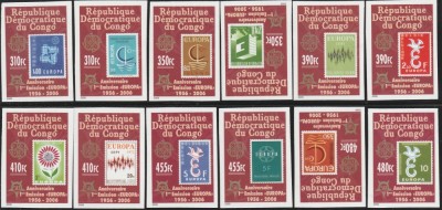 Congo (Rep. Dem.) 2005 - 50 ani Europa CEPT,serie 12 valori nedantelate,MNH,Mi.1831B-1842B foto