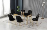 SET MASA EXTENSIBILA 4 SCAUNE LUX CULOARE NEGRU