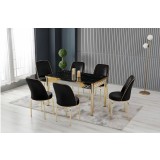 SET MASA EXTENSIBILA 4 SCAUNE LUX CULOARE NEGRU