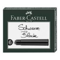 Set 6 Cartuse cu Cerneala Faber-Castell, Neagra, Cartuse Cerneala, Rezerva Cerneala, Patorane Cerneala, Mine Stilou, Mine pentru Stilou, Mine de Stilo foto