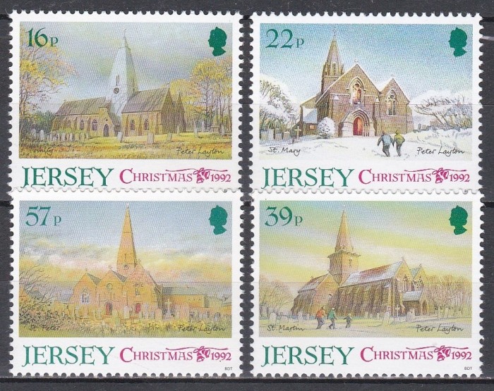 Jersey 1992 - Crăciun - Catedrale, MNH