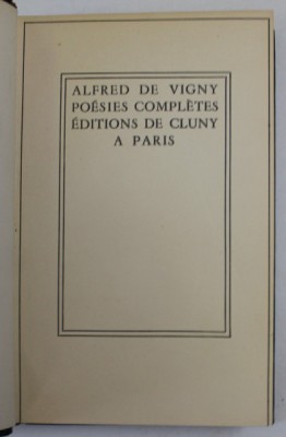 ALFRED DE VIGNY , POESIES COMPLETES , 1936 foto