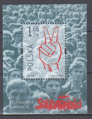 POLONIA 2000 SOLIDARITAE BLOC MNH foto