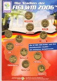 D12 - sport - fotbal - Cupa mondiala Germania 2006 - monede aurii cu stadioanele