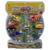 Set 6 masini de constructie cu semne de circulatie