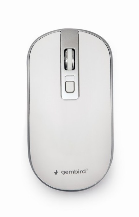 MOUSE GEMBIRD, PC sau NB, wireless, 2.4GHz, optic, 1600 dpi, butoane/scroll 4/1, , alb / argintiu, &amp;quot;MUSW-4B-06-WS&amp;quot; (timbru verde 0.18 lei)