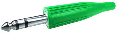 Conector jack 6,3mm, stereo, tata, verde, pe cablu - 121238 foto