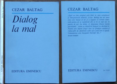 Cezar Baltag, Dialog la mal, 1985, editia 1 cu autograf foto