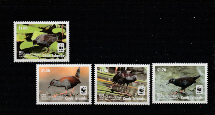Cook Islands 2014-Fauna,WWF,Pasari,serie (partea I) 4 val.dant.,MNH,MI.1993-1996