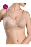 Sutien dantelat fără &icirc;ntărituri si arcuri, Conte Suprema RB7020 - Bej, 85D, Conte Elegant
