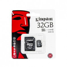 Card de memorie Kingston MicroSDHC, 32GB, Class 10 + Adaptor foto