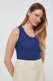 Weekend Max Mara top din bumbac culoarea bleumarin 2415940000000