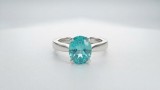 Cumpara ieftin Inel Solitar din Argint 925 cu Zirconia Albastru Turcoaz Oval