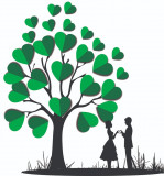 Sticker decorativ, Copacul Iubirii , Verde, 64 cm, 7105ST
