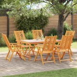 VidaXL Set de masă pentru grădină 7 pcs Maro 150 x 90 x 74 cm