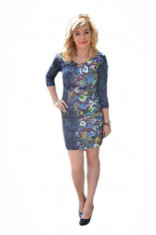 Rochie feminina ,bleumarin cu flori de camp foto