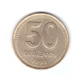 Moneda Argentina 50 centavos 1994, stare buna, curata, America Centrala si de Sud, Bronz-Aluminiu