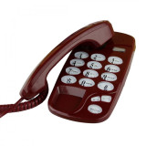 Telefon fix cu fir, montabil pe perete tastatura iluminata, redial, mute, flash culoare visiniu, PRC