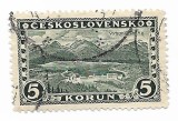 Cehoslovacia - Peisaje - Fara filigran, 1927-1929 - 5 Kc, obliterat