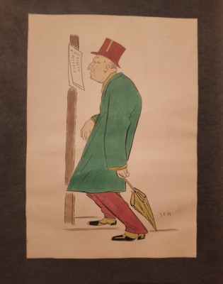 caricatura SEM - Georges Goursat, artist francez 1863-1934 , 3 desene foto