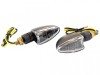 Set 2 Semnalizari Moto Revo, Omologate E11, 12V, Prindere M8, Negre, Geam Transparent