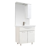 Set mobilier baie Vanessa 75 Leziter Alb Independent Cu Oglinda Si Chiuveta Ceramica